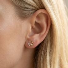 Златни обеци Кръговрат с диаманти