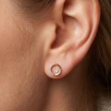 Златни обеци Кръговрат с диаманти