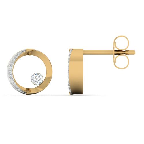 Златни обеци Кръговрат с диаманти