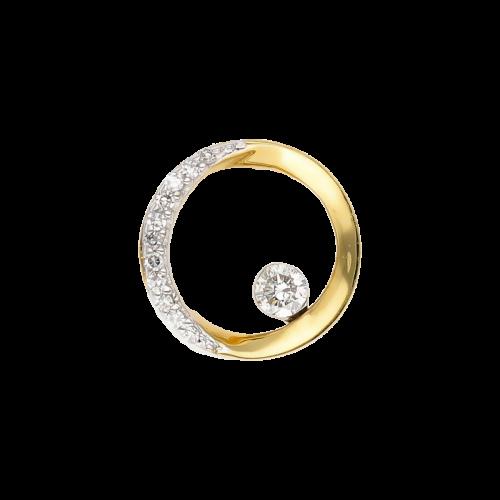 Златни обеци Кръговрат с диаманти