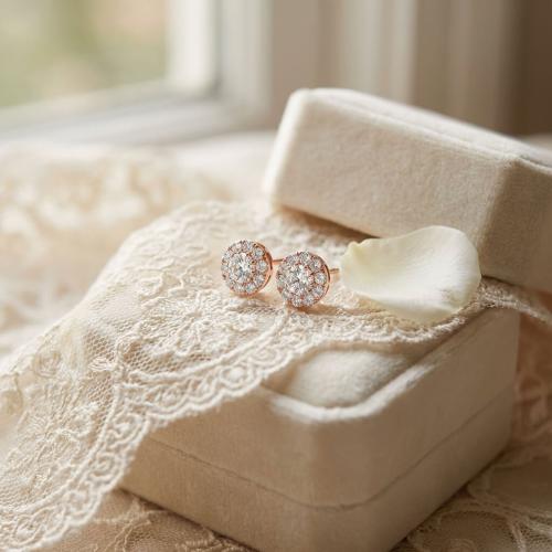 Златни обеци с Диаманти Sunshine