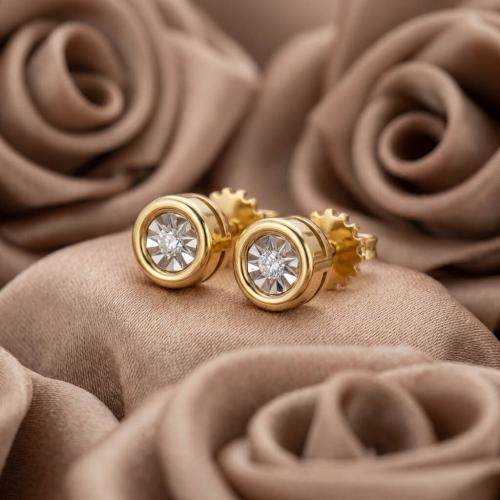 Златни обеци с Диаманти Амая