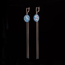 Сребърни обеци с кристали от Sw® Deep Blue 53
