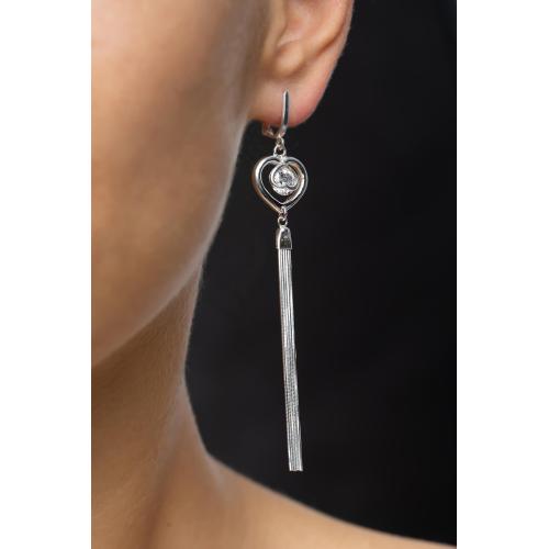 Сребърни обеци с циркони 7353