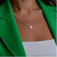 Сребърно колие с лапичка и гравирани инициали на домашния Ви любимец Сребърно колие с лапичка и гравирани инициали на домашния Ви любимец