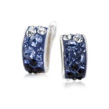 Сребърни обеци Ella с кристали от Sw® Crystal, Tanzanite, Hematite
