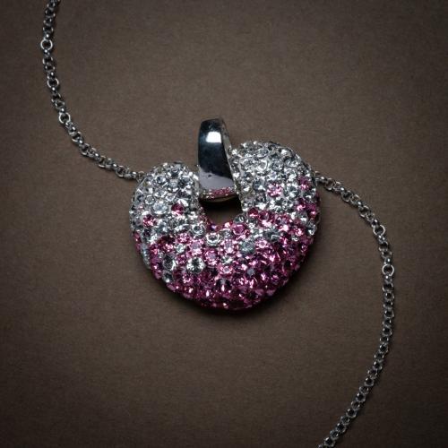 Сребърен медальон сърце с кристали от Sw® SM247 Merilyn