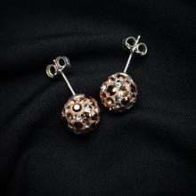 Сребърни Обеци Топчета Mika С Кристали От Sw® AB Crystal