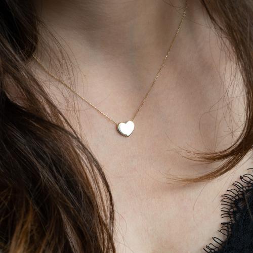 Златно колие Сърце с възможност за гравиране (10мм)